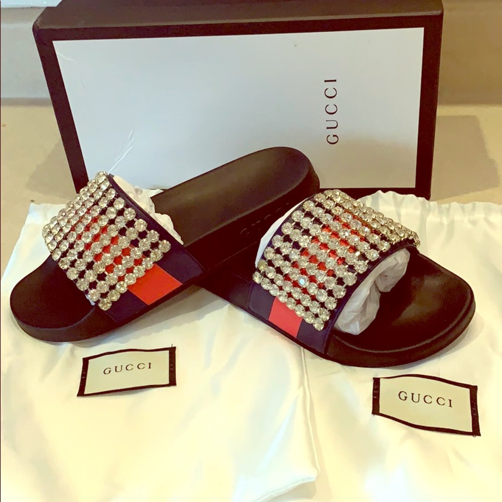 Gucci Rhinestone slides